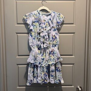 Misa Los Angeles Floral Mini Dress - Alona Periwinkle